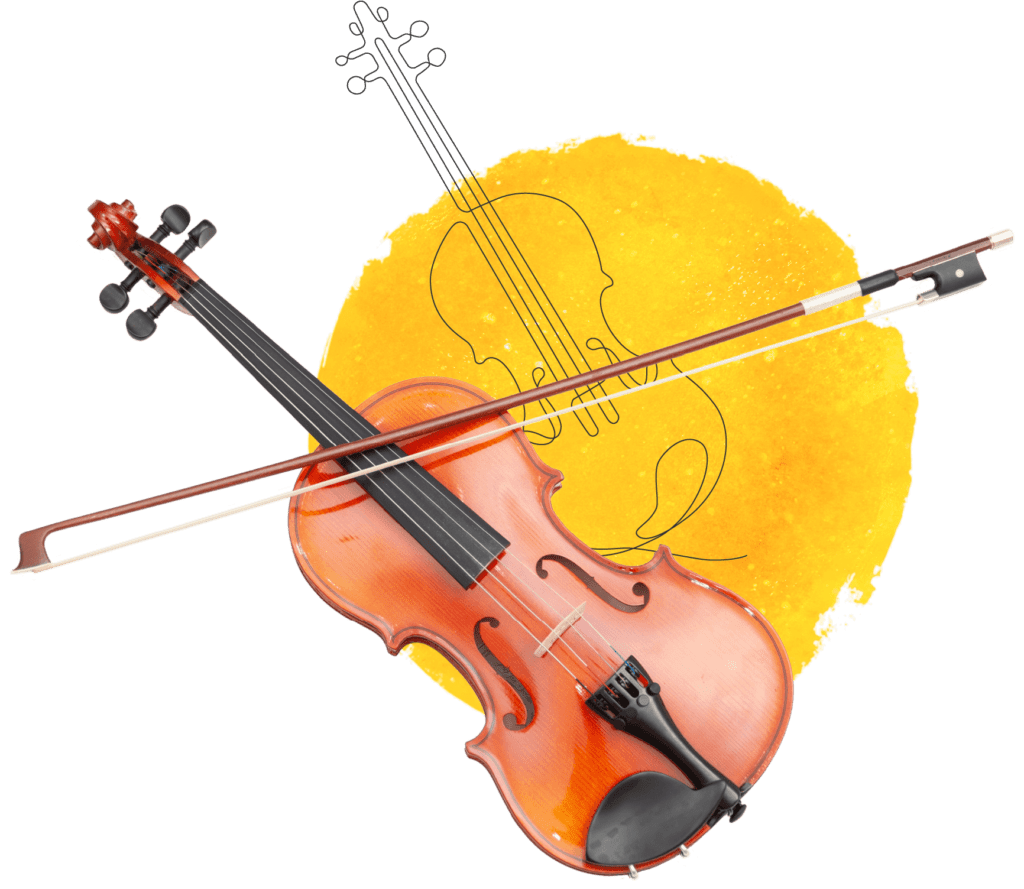 Violin and orange circle